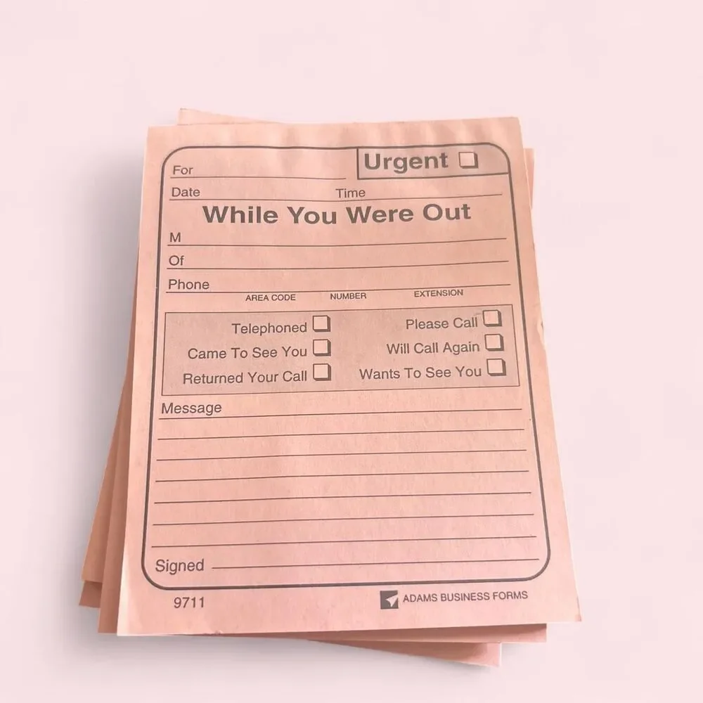 Vintage Pink While You Were Out Message Pad Adams Business Forms